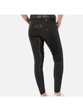 Horze Grand Prix Women's 32 Thermo Softshell Full Seat Breeches Black Equestrian